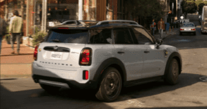 MINI Countryman turning on the street.