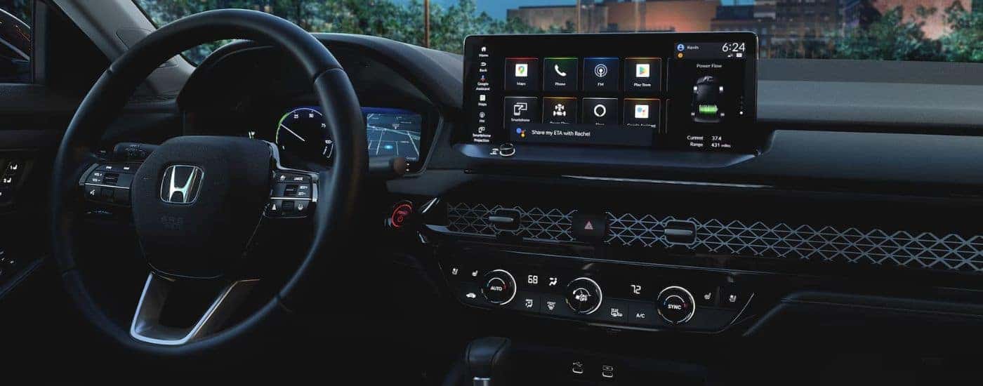Infotainment and digital gauge cluster on a 2024 Honda Accord