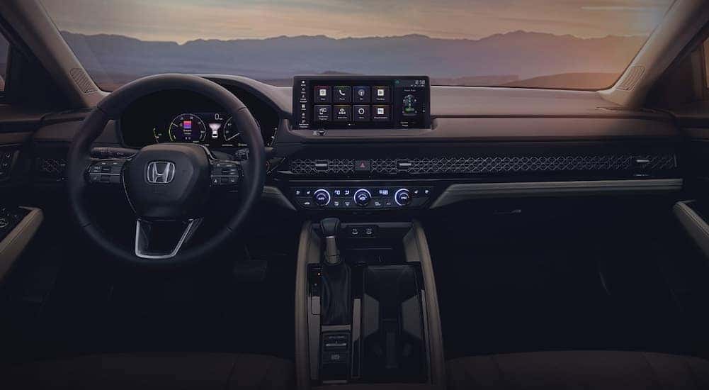 The black interior of a 2025 Honda Accord.