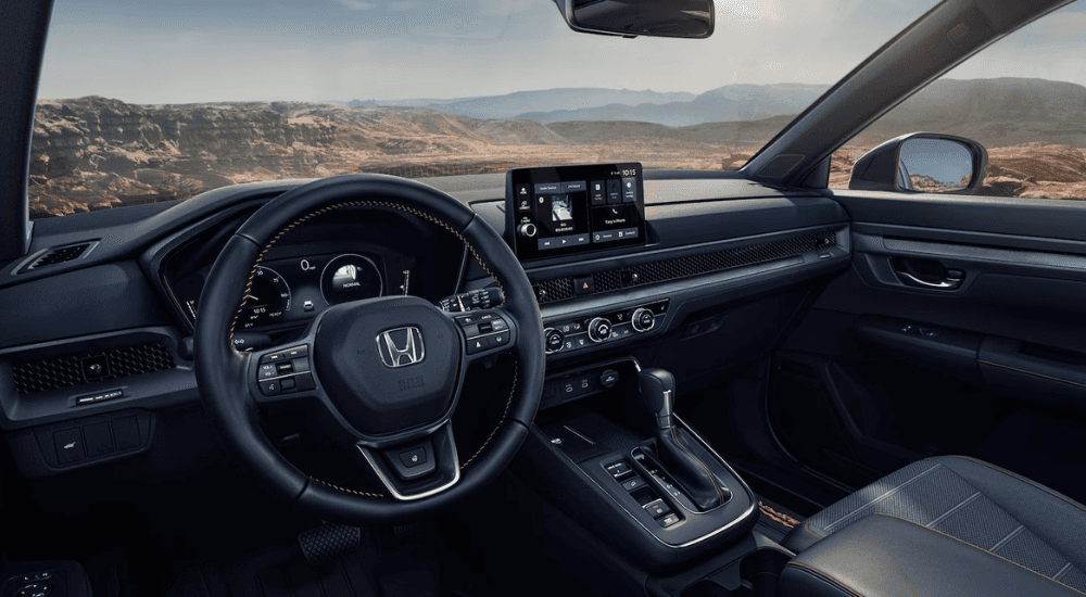 Black interior of a 2026 Honda CR-V Hybrid