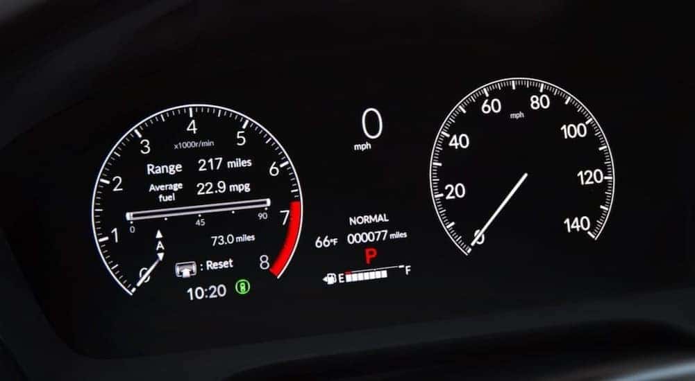 Close-up of the digital dash in a 2026 Honda HR-V.