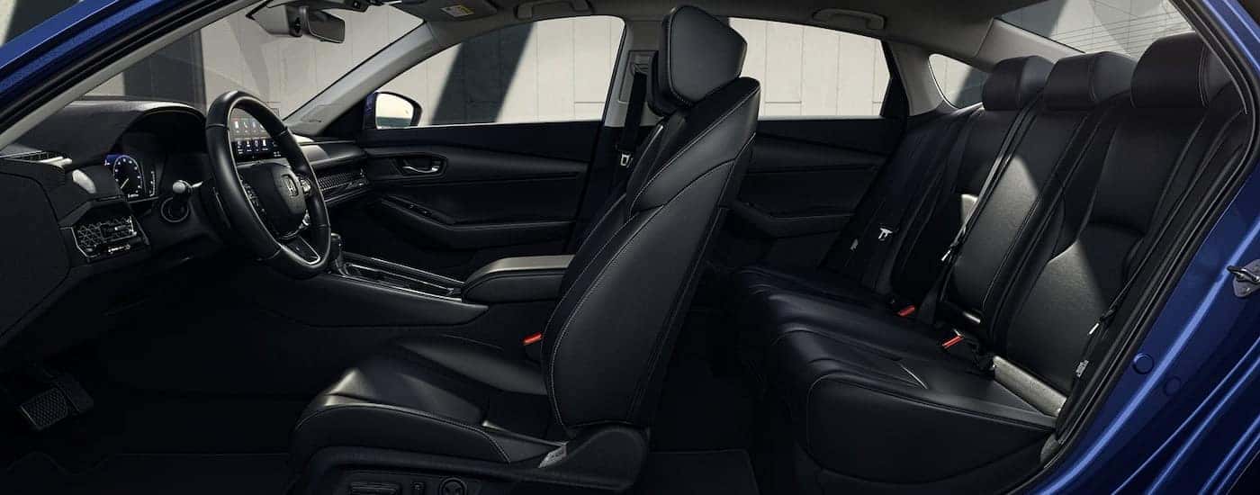 Side view of the black interior of a 2026 Honda Accord.