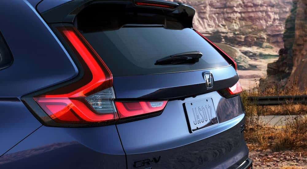 Rear lift gate on a blue 2026 Honda CR-V