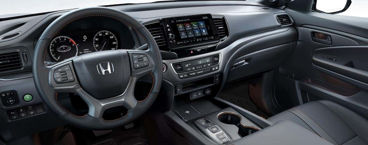 Black dash in a 2026 Honda Ridgeline TrailSport.