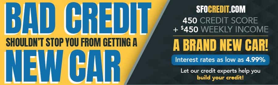 Bad credit shouldn't stop you from getting a new car - 450 credit score & $450 a week income equals a new car