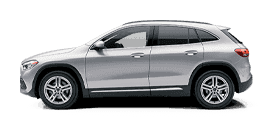 Side view of a silver Mercedes-Benz GLA SUV