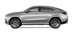 Side view of a silver Mercedes-Benz GLE SUV
