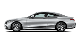 Side view of a silver Mercedes-Benz S-Class coupe