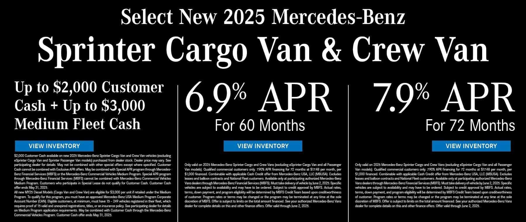 May Sprinter Cargo & Crew Van Offer