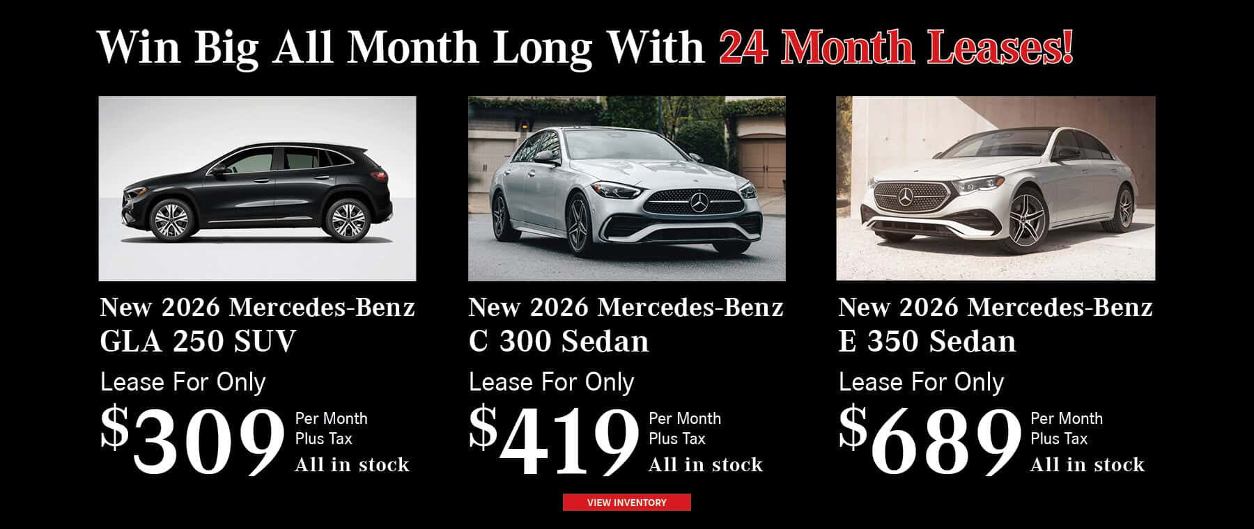 GLA, C 300, E 350 Offers