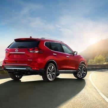 2017 Nissan Rogue red exterior rear view