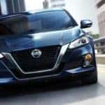 2019 Nissan Altima in blue on city streets