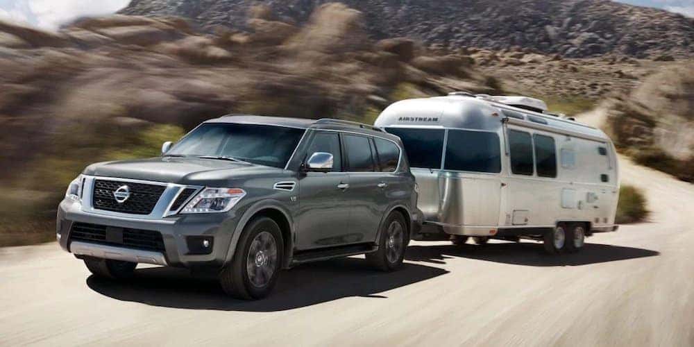Grey 2019 Nissan Armada Towing Trailer