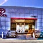 The outside of Street Toyota, a car dealership in Amarillo, TX.