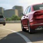 A 2019 VW Passat driving down the highway
