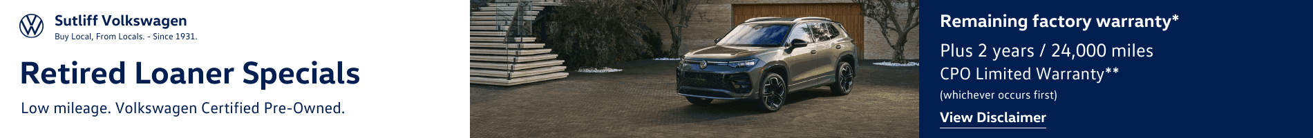 Retired Loaner Specials - Sutliff Volkswagen
