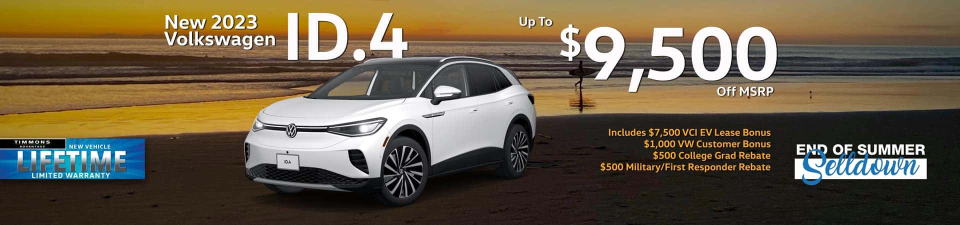 Special CASH offer on Volkswagen ID.4 at Timmons VW of Long Beach