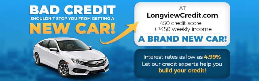 Bad credit shouldn't stop you from getting a new car - 450 credit score & $450 a week income equals a new car