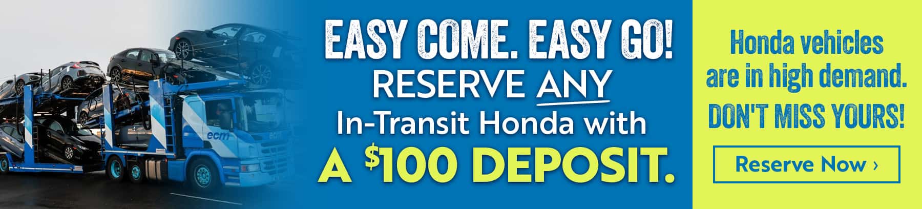 In-transit Hondas