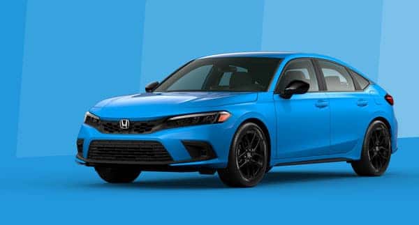 2022 Civic Hatchback in Booster Blue Pearl