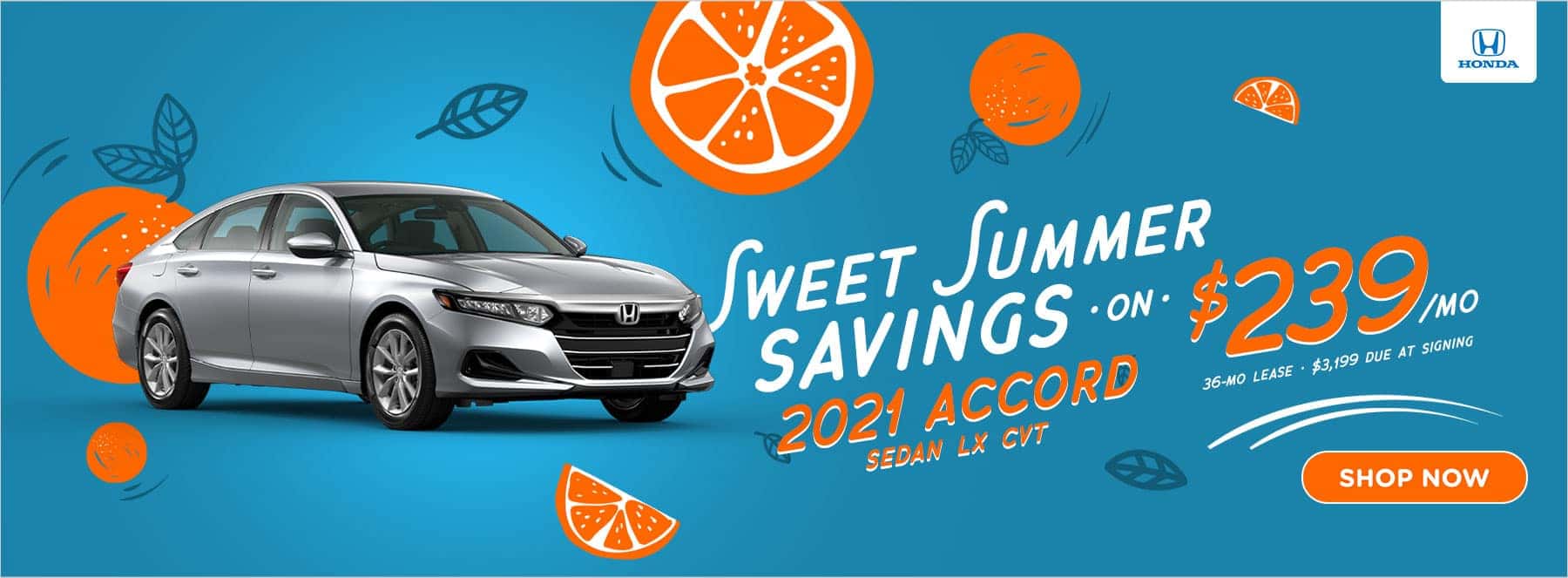 Sweet Summer Savings 2021 Accord LX - $239/mo