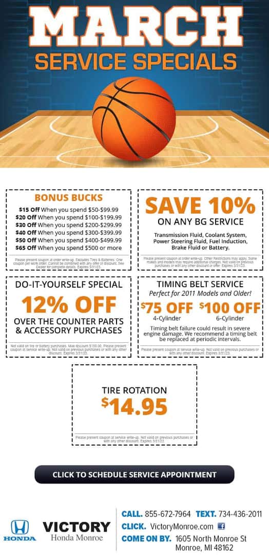 March Service Specials