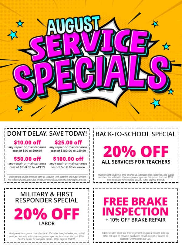 August Service Specials