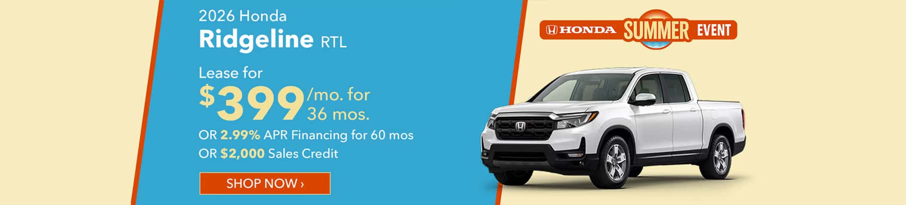2026 Ridgeline lease offer