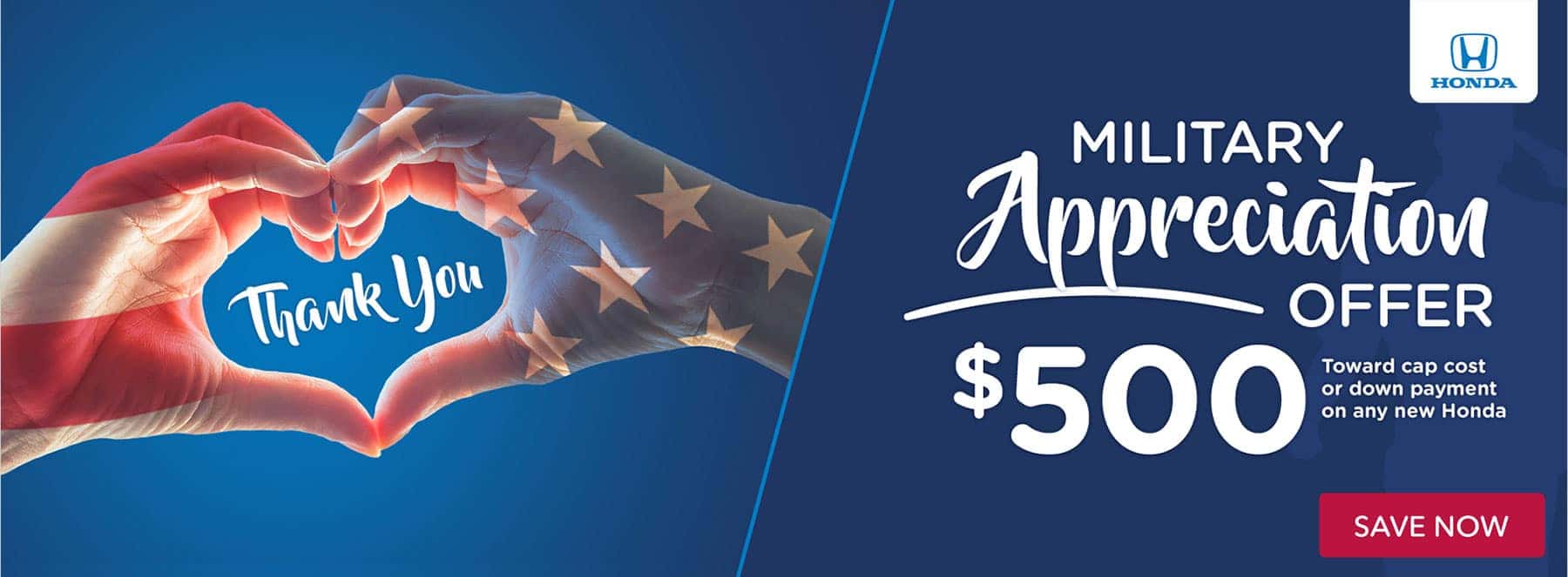 Honda Military Offer - $500 toward any 2020 or newer Honda
