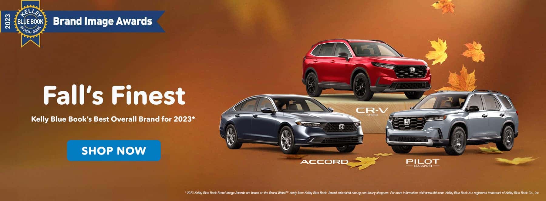 Honda vehicles on fall season background