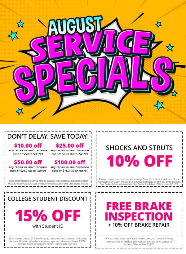 August Service Specials