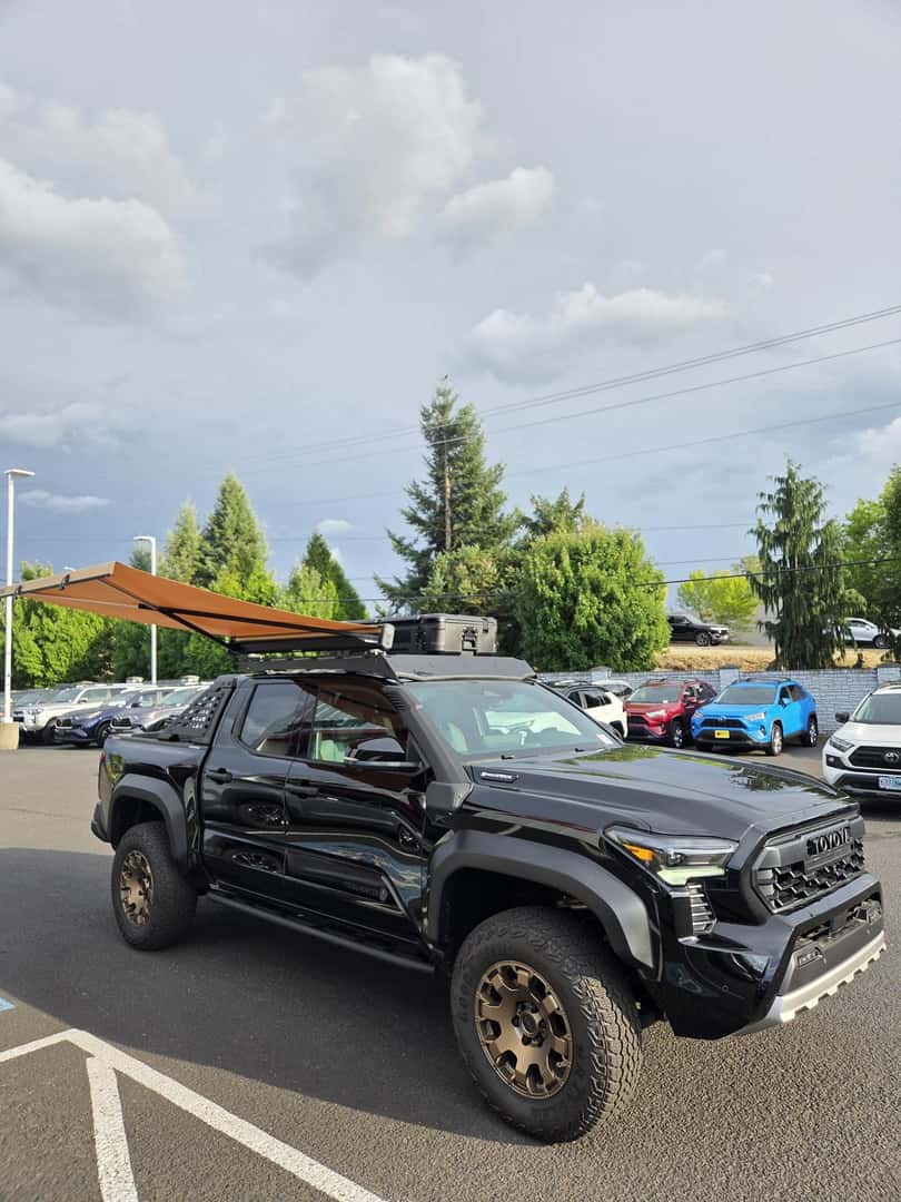 Toyota truck fitted with exterior accessories